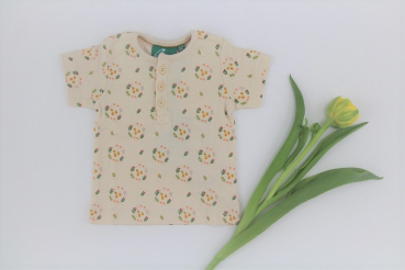 Nur noch 56/62 und 74/80: "Quince Flowers" T-Shirt von Little Green Radicals mit Blümchen-Motiv
